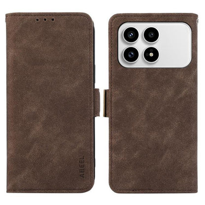 ABEEL Frosted Magnetic RFID Leather Phone Case, For Redmi Note 15 Pro 4G Global 163.2mm, For Redmi K90/Poco F8 Pro, For Redmi Note 15 Pro 5G Global 163.6mm, For Redmi 15C 5G / 4G EU 173mm