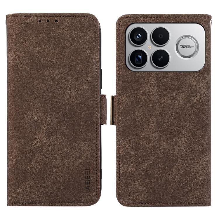 ABEEL Frosted Magnetic RFID Leather Phone Case, For Redmi Note 15 5G Global 164mm, For Redmi K90 Pro Max/Poco F8 Ultra, For Redmi Note 15 Pro 4G Global 163.2mm, For Redmi K90/Poco F8 Pro