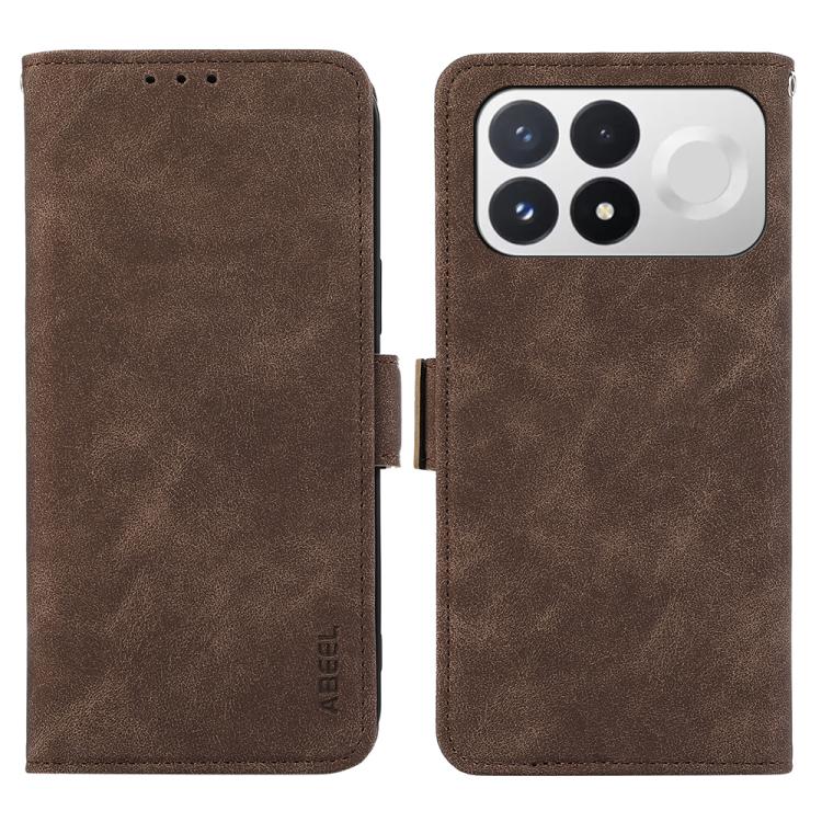 ABEEL Frosted Magnetic RFID Leather Phone Case, For Redmi K100 Pro 5G/Poco F9 Pro 5G, For Redmi 17 5G / 4G Global 170mm, For Redmi A7 Pro 171mm/Poco C85x 5G, For Redmi Turbo 5 Max / Poco X8 Pro Max