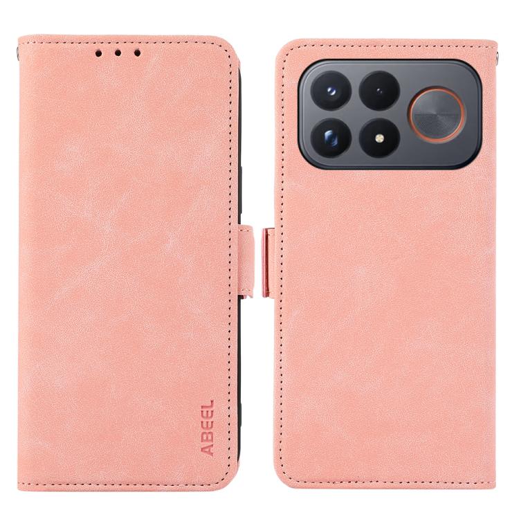 ABEEL Frosted Magnetic RFID Leather Phone Case, For Redmi Note 17 4G Global 169.7mm, For Redmi K100 Pro Max/Poco F9 Ultra 5G, For Redmi K100 Pro 5G/Poco F9 Pro 5G, For Redmi 17 5G / 4G Global 170mm