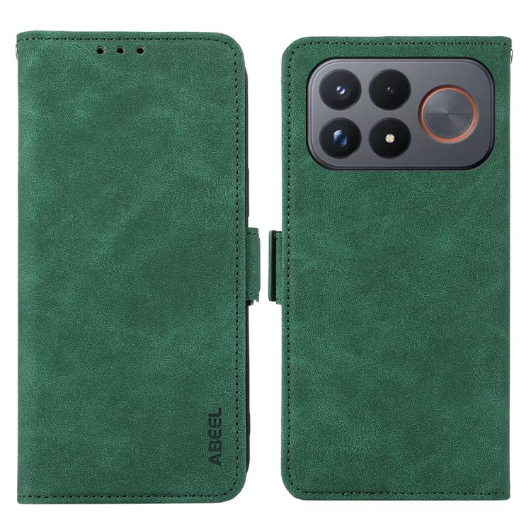 ABEEL Frosted Magnetic RFID Leather Phone Case, For Redmi Note 17 4G Global 169.7mm, For Redmi K100 Pro Max/Poco F9 Ultra 5G, For Redmi K100 Pro 5G/Poco F9 Pro 5G, For Redmi 17 5G / 4G Global 170mm