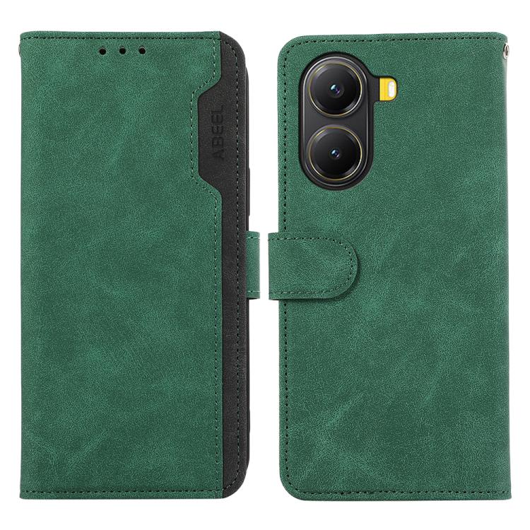 ABEEL Color Block Magnetic RFID Leather Phone Case, For Redmi Turbo 4 Pro, For Redmi Turbo 4, For Redmi 14C 4G