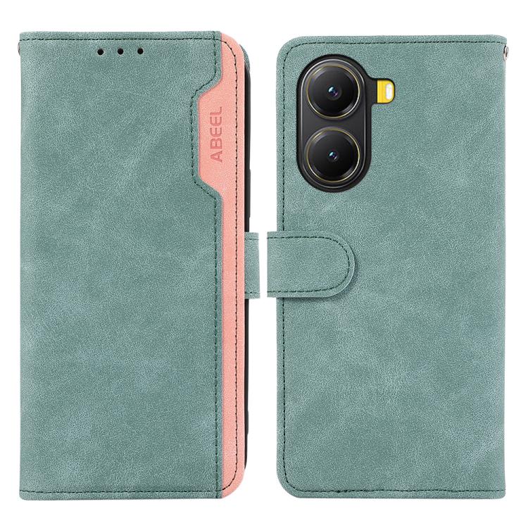ABEEL Color Block Magnetic RFID Leather Phone Case, For Redmi Turbo 4 Pro, For Redmi Turbo 4, For Redmi 14C 4G