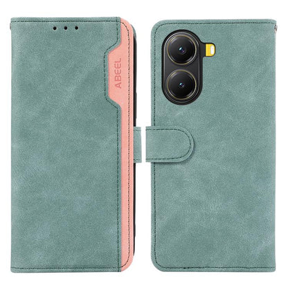 ABEEL Color Block Magnetic RFID Leather Phone Case, For Redmi Turbo 4 Pro, For Redmi Turbo 4, For Redmi 14C 4G