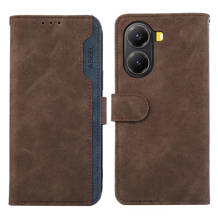 ABEEL Color Block Magnetic RFID Leather Phone Case, For Redmi Turbo 4 Pro, For Redmi Turbo 4, For Redmi 14C 4G