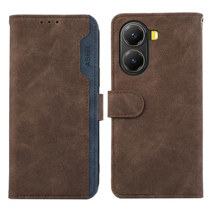 ABEEL Color Block Magnetic RFID Leather Phone Case, For Redmi Turbo 4 Pro, For Redmi Turbo 4, For Redmi 14C 4G