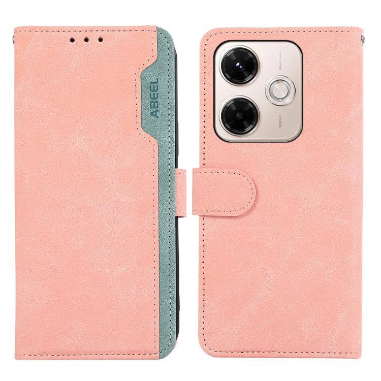 ABEEL Color Block Magnetic RFID Leather Phone Case, For Redmi 15 5G Global / 15 4G SEA, For Redmi 15 5G / 4G EU 171mm, For Redmi 13x, For Redmi A5 4G 173.3mm