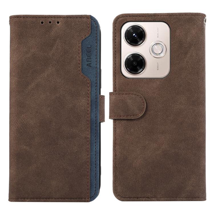 ABEEL Color Block Magnetic RFID Leather Phone Case, For Redmi 15 5G Global / 15 4G SEA, For Redmi 15 5G / 4G EU 171mm, For Redmi 13x, For Redmi A5 4G 173.3mm