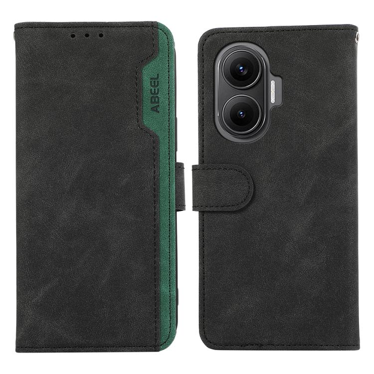 ABEEL Color Block Magnetic RFID Leather Phone Case, For Redmi Turbo 4 Pro, For Redmi Turbo 4, For Redmi 14C 4G