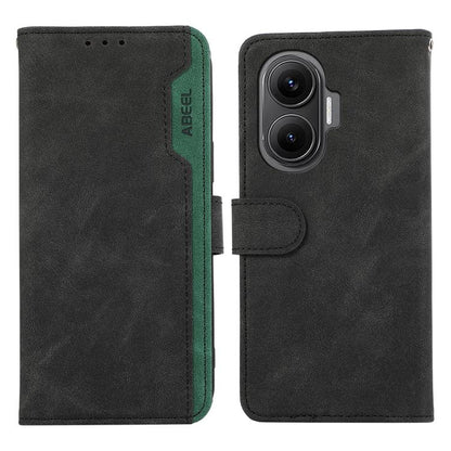 ABEEL Color Block Magnetic RFID Leather Phone Case, For Redmi Turbo 4 Pro, For Redmi Turbo 4, For Redmi 14C 4G