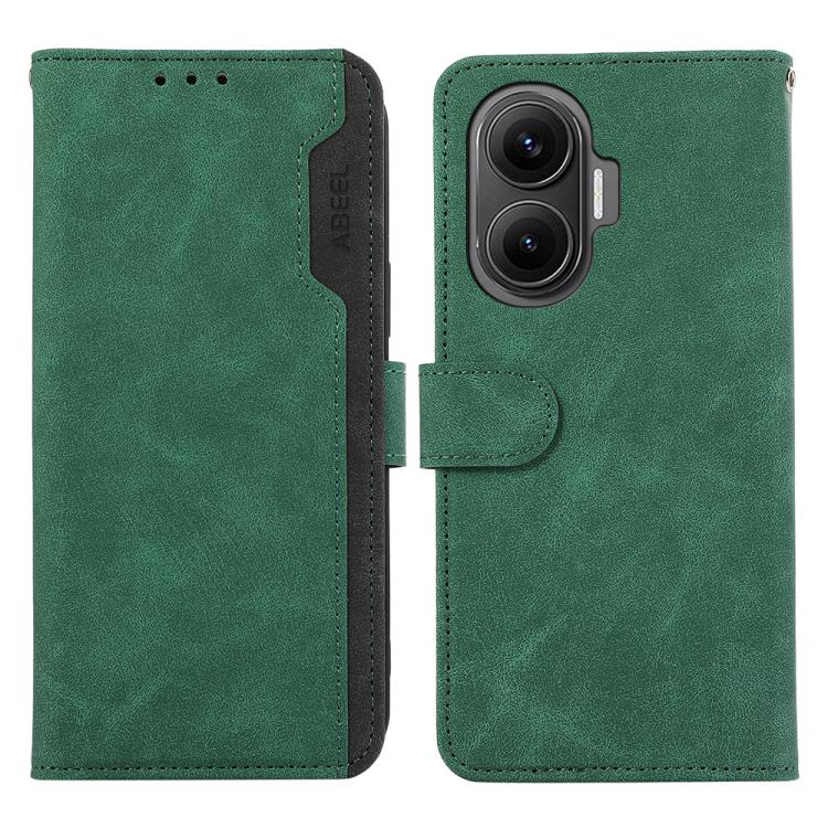 ABEEL Color Block Magnetic RFID Leather Phone Case, For Redmi Turbo 4 Pro, For Redmi Turbo 4, For Redmi 14C 4G