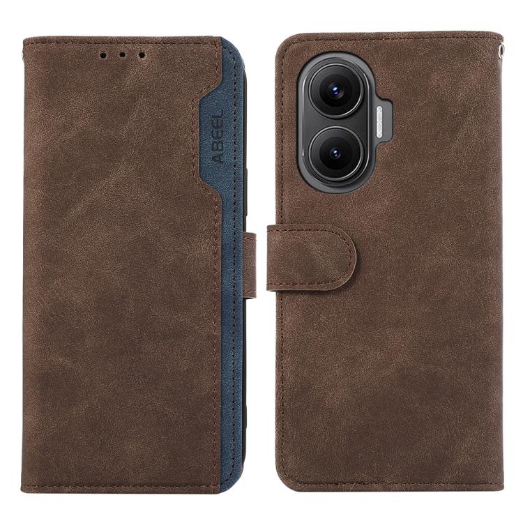 ABEEL Color Block Magnetic RFID Leather Phone Case, For Redmi Turbo 4 Pro, For Redmi Turbo 4, For Redmi 14C 4G