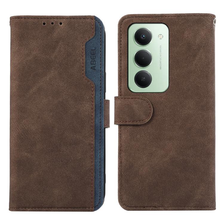 ABEEL Color Block Magnetic RFID Leather Phone Case, For Redmi 15 5G Global / 15 4G SEA, For Redmi 15 5G / 4G EU 171mm, For Redmi 13x, For Redmi A5 4G 173.3mm