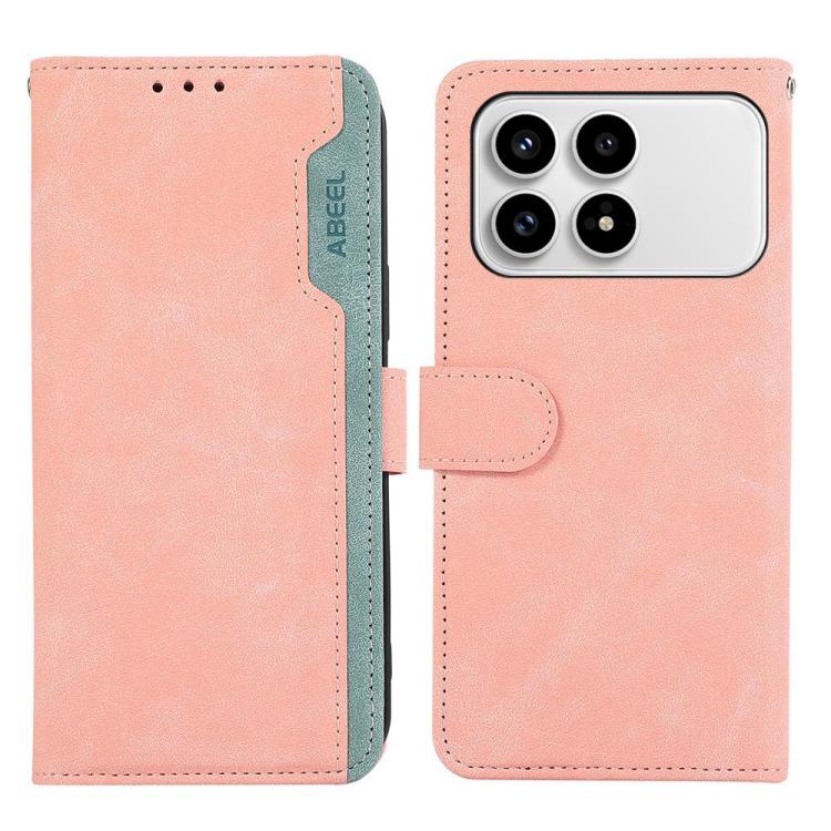 ABEEL Color Block Magnetic RFID Leather Phone Case, For Redmi Note 15 5G Global 164mm, For Redmi K90 Pro Max/Poco F8 Ultra, For Redmi Note 15 Pro 4G Global 163.2mm, For Redmi K90/Poco F8 Pro