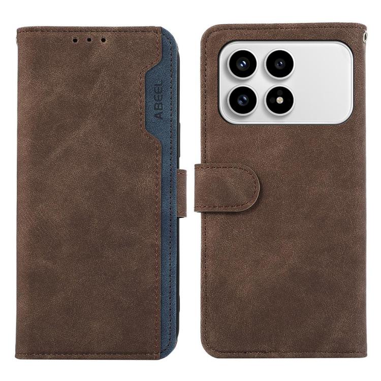 ABEEL Color Block Magnetic RFID Leather Phone Case, For Redmi Note 15 5G Global 164mm, For Redmi K90 Pro Max/Poco F8 Ultra, For Redmi Note 15 Pro 4G Global 163.2mm, For Redmi K90/Poco F8 Pro