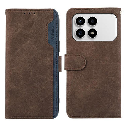 ABEEL Color Block Magnetic RFID Leather Phone Case, For Redmi Note 15 5G Global 164mm, For Redmi K90 Pro Max/Poco F8 Ultra, For Redmi Note 15 Pro 4G Global 163.2mm, For Redmi K90/Poco F8 Pro