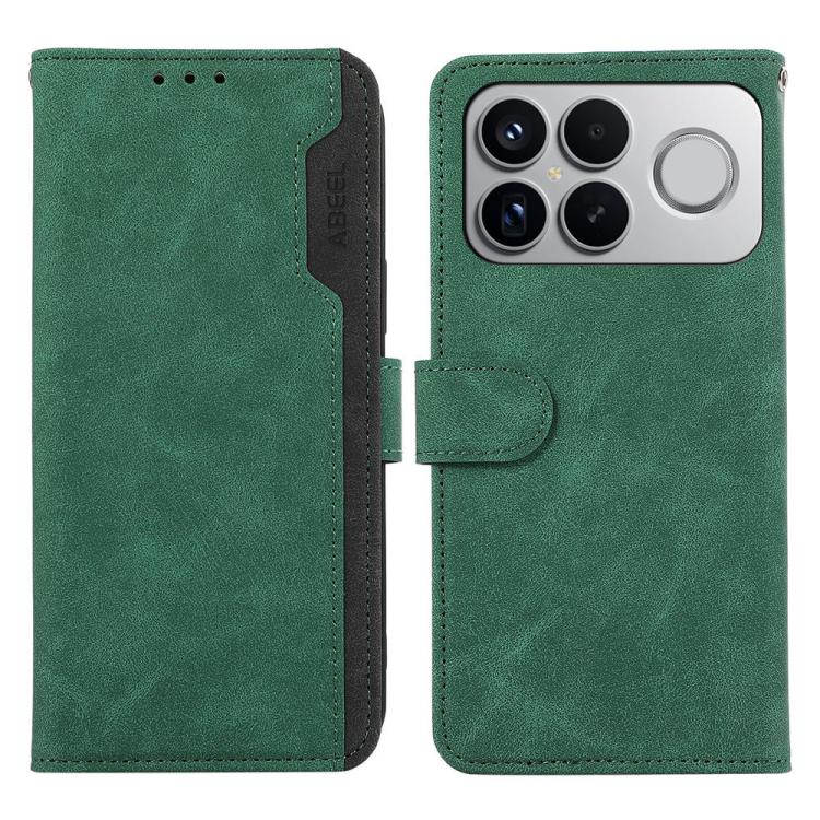 ABEEL Color Block Magnetic RFID Leather Phone Case, For Redmi Turbo 5 5G / Poco X8 Pro 5G, For Redmi Note 15 Pro+ 5G Global 163.3, For Redmi Note 15 5G Global 164mm, For Redmi K90 Pro Max/Poco F8 Ultra