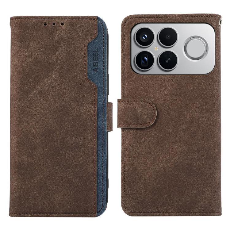 ABEEL Color Block Magnetic RFID Leather Phone Case, For Redmi Note 15 5G Global 164mm, For Redmi K90 Pro Max/Poco F8 Ultra, For Redmi Note 15 Pro 4G Global 163.2mm, For Redmi K90/Poco F8 Pro