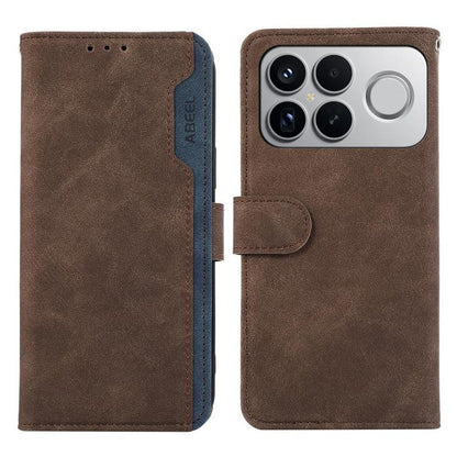 ABEEL Color Block Magnetic RFID Leather Phone Case, For Redmi Note 15 5G Global 164mm, For Redmi K90 Pro Max/Poco F8 Ultra, For Redmi Note 15 Pro 4G Global 163.2mm, For Redmi K90/Poco F8 Pro