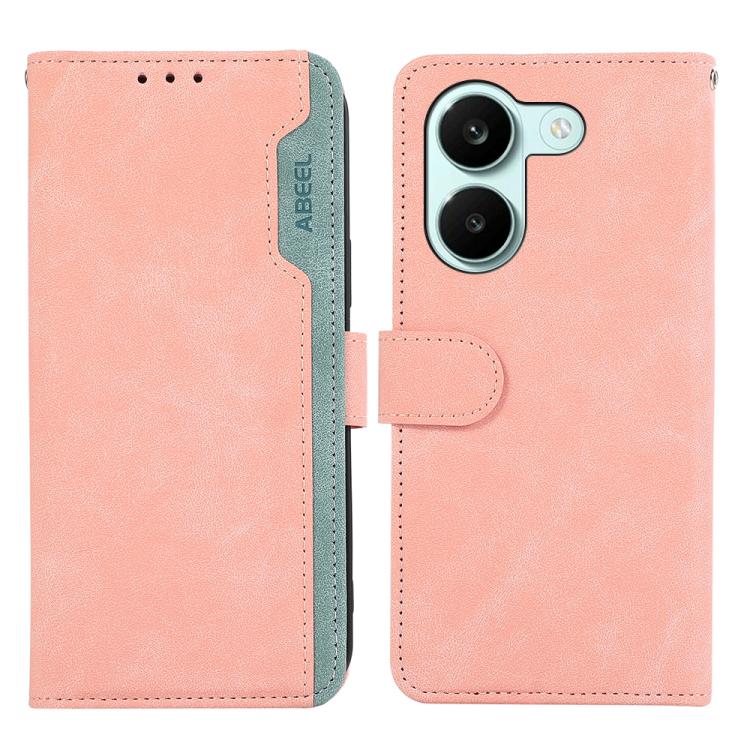 ABEEL Color Block Magnetic RFID Leather Phone Case, For Redmi Turbo 5 5G / Poco X8 Pro 5G, For Redmi Note 15 Pro+ 5G Global 163.3, For Redmi Note 15 5G Global 164mm, For Redmi K90 Pro Max/Poco F8 Ultra