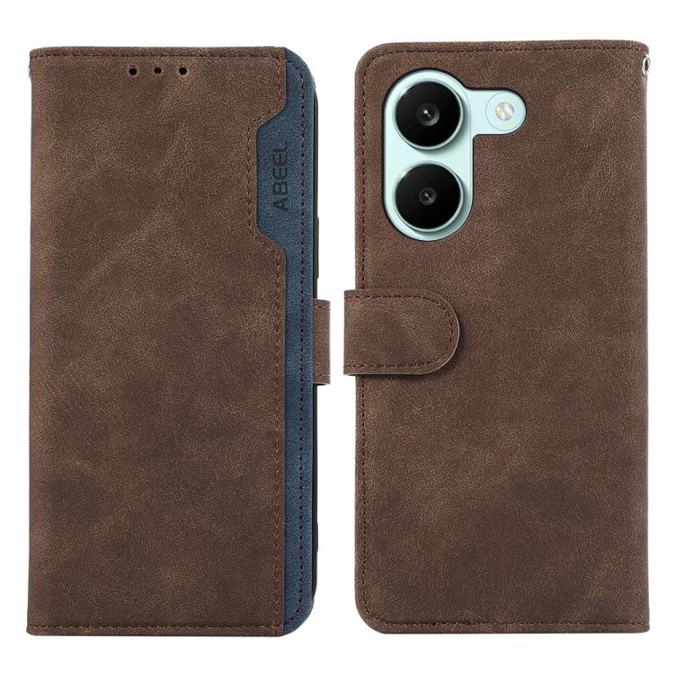 ABEEL Color Block Magnetic RFID Leather Phone Case, For Redmi Turbo 5 5G / Poco X8 Pro 5G, For Redmi Note 15 Pro+ 5G Global 163.3, For Redmi Note 15 5G Global 164mm, For Redmi K90 Pro Max/Poco F8 Ultra