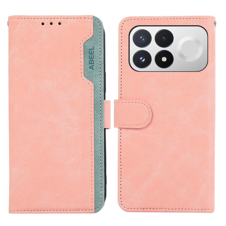 ABEEL Color Block Magnetic RFID Leather Phone Case, For Redmi K100 Pro 5G/Poco F9 Pro 5G, For Redmi 17 5G / 4G Global 170mm, For Redmi A7 Pro 171mm/Poco C85x 5G, For Redmi Turbo 5 Max / Poco X8 Pro Max