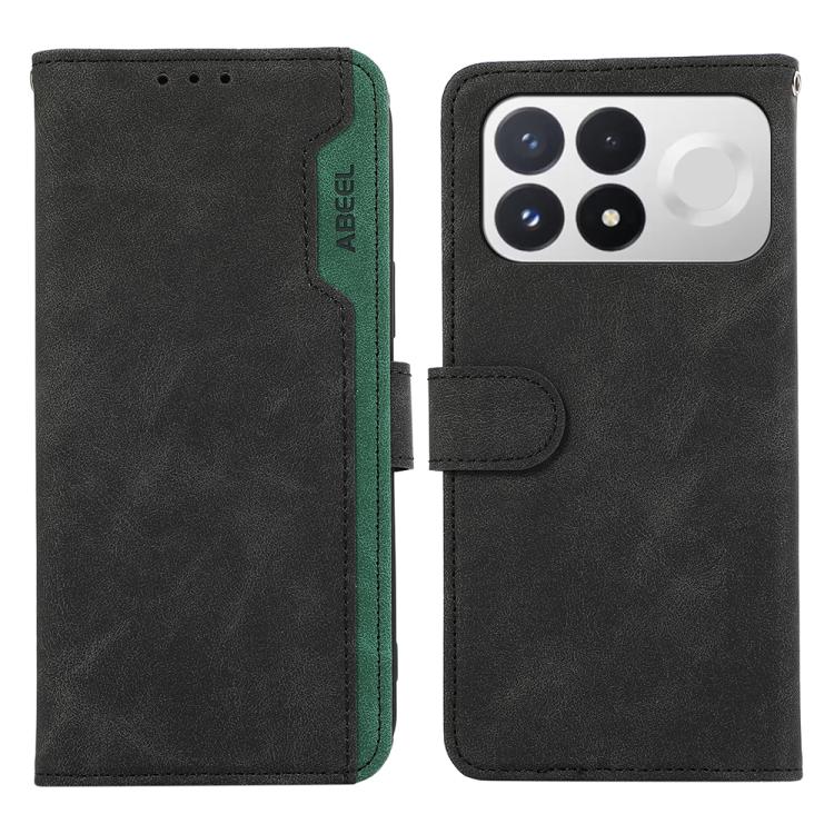 ABEEL Color Block Magnetic RFID Leather Phone Case, For Redmi K100 Pro 5G/Poco F9 Pro 5G, For Redmi 17 5G / 4G Global 170mm, For Redmi A7 Pro 171mm/Poco C85x 5G, For Redmi Turbo 5 Max / Poco X8 Pro Max