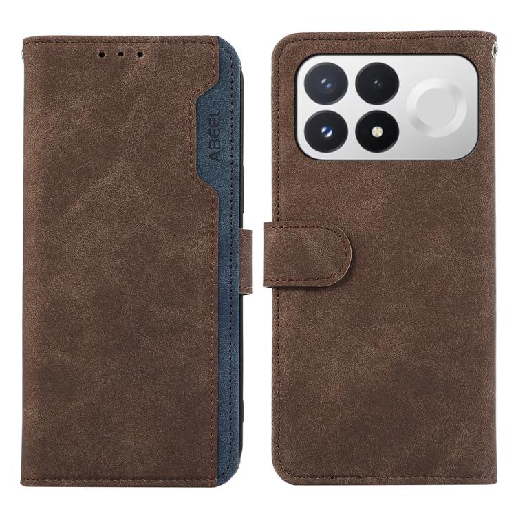 ABEEL Color Block Magnetic RFID Leather Phone Case, For Redmi Note 17 4G Global 169.7mm, For Redmi K100 Pro Max/Poco F9 Ultra 5G, For Redmi K100 Pro 5G/Poco F9 Pro 5G, For Redmi 17 5G / 4G Global 170mm