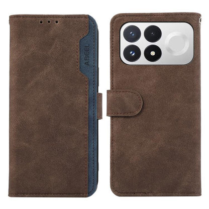 ABEEL Color Block Magnetic RFID Leather Phone Case, For Redmi Note 17 4G Global 169.7mm, For Redmi K100 Pro Max/Poco F9 Ultra 5G, For Redmi K100 Pro 5G/Poco F9 Pro 5G, For Redmi 17 5G / 4G Global 170mm