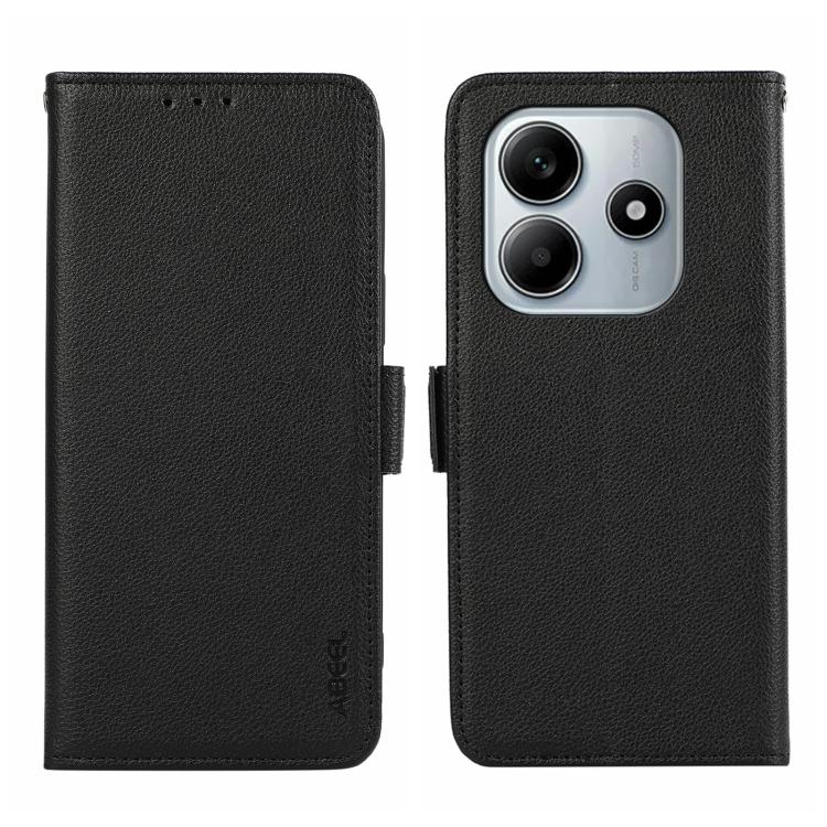 ABEEL Side-Magnetic Litchi Pattern Leather RFID Phone Case, For Redmi Note 14 4G 164.84mm, For Redmi Turbo 4 Pro, For Redmi Turbo 4, For Redmi 14C 4G
