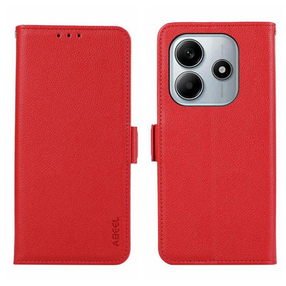 ABEEL Side-Magnetic Litchi Pattern Leather RFID Phone Case, For Redmi Note 14 4G 164.84mm, For Redmi Turbo 4 Pro, For Redmi Turbo 4, For Redmi 14C 4G