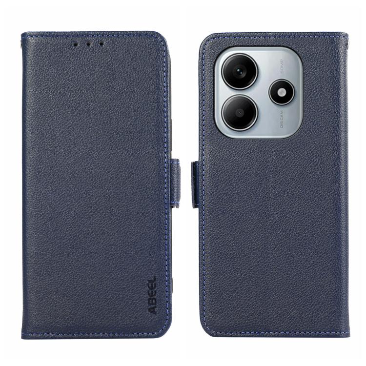 ABEEL Side-Magnetic Litchi Pattern Leather RFID Phone Case, For Redmi Note 14 4G 164.84mm, For Redmi Turbo 4 Pro, For Redmi Turbo 4, For Redmi 14C 4G