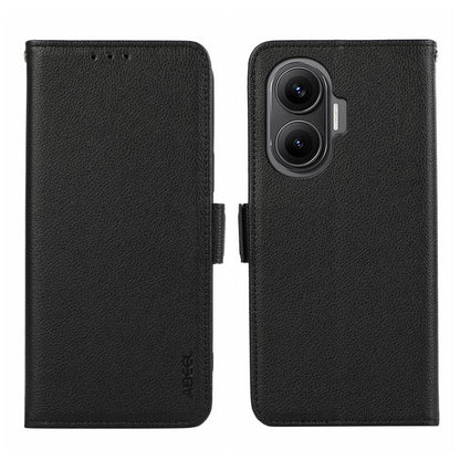 ABEEL Side-Magnetic Litchi Pattern Leather RFID Phone Case, For Redmi Note 14S 4G, For Redmi K80 / K80 Pro, For Redmi Note 14 4G 164.84mm, For Redmi Turbo 4 Pro, For Redmi Turbo 4, For Redmi 14C 4G Xiaomi Accessories - APEXEL INDIA - Mobile Lens - Mobile Camera Lens - Cellphone Accessories - Phone Lens - Smartphone Lens