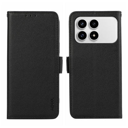 ABEEL Side-Magnetic Litchi Pattern Leather RFID Phone Case, For Redmi Note 15 Pro 4G Global 163.2, For Redmi K90/Poco F8 Pro, For Redmi Note 15 Pro 5G Global 163.6, For Redmi 15C 5G / 4G EU 173mm, For Redmi 15 5G Global / 15 4G SEA                     ...