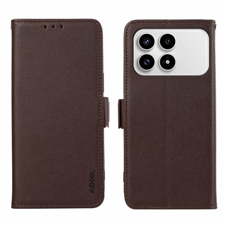 ABEEL Side-Magnetic Litchi Pattern Leather RFID Phone Case, For Redmi Note 15 Pro 4G Global 163.2, For Redmi K90/Poco F8 Pro, For Redmi Note 15 Pro 5G Global 163.6, For Redmi 15C 5G / 4G EU 173mm, For Redmi 15 5G Global / 15 4G SEA                     ...