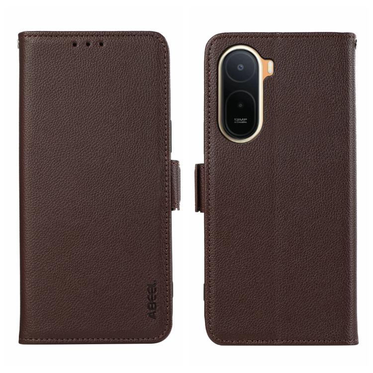 ABEEL Side-Magnetic Litchi Pattern Leather RFID Phone Case, For Redmi A7 Pro 171mm/Poco C85x 5G, For Redmi Turbo 5 Max / Poco X8 Pro Max, For Redmi Turbo 5 5G / Poco X8 Pro 5G, For Redmi Note 15 Pro+ 5G Global 163.3, For Redmi Note 15 5G Global 164mm  ...