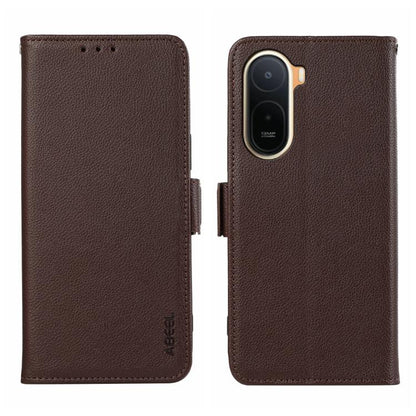 ABEEL Side-Magnetic Litchi Pattern Leather RFID Phone Case, For Redmi A7 Pro 171mm/Poco C85x 5G, For Redmi Turbo 5 Max / Poco X8 Pro Max, For Redmi Turbo 5 5G / Poco X8 Pro 5G, For Redmi Note 15 Pro+ 5G Global 163.3, For Redmi Note 15 5G Global 164mm  ...