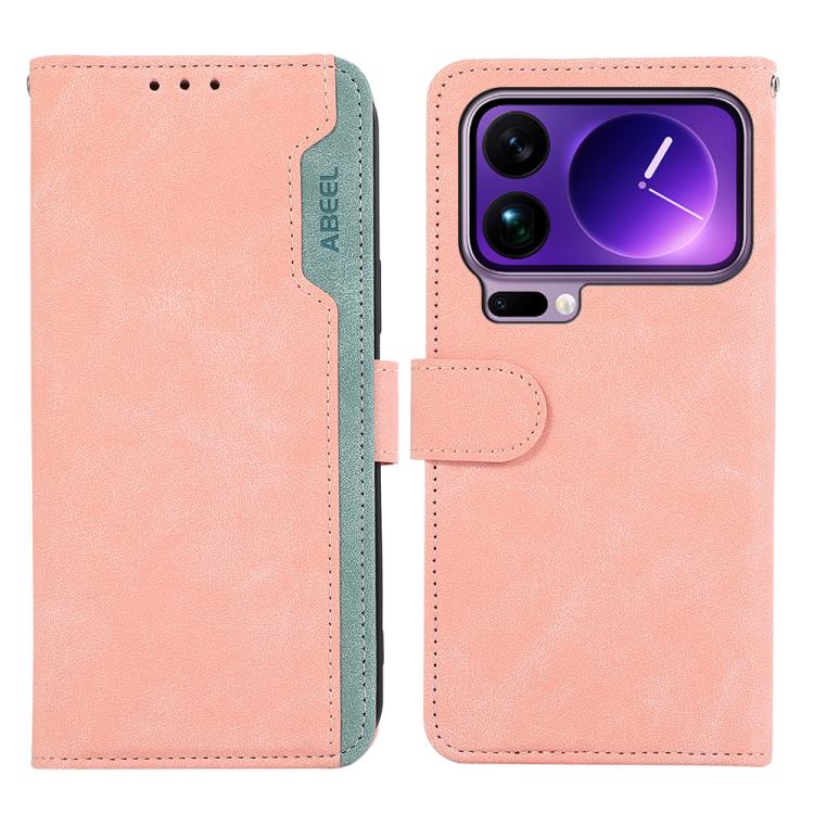 ABEEL Color Block Magnetic RFID Leather Phone Case, For Xiaomi 17 Pro Max, For Xiaomi 17 Pro, For Xiaomi 17, For Xiaomi 15T Pro 5G