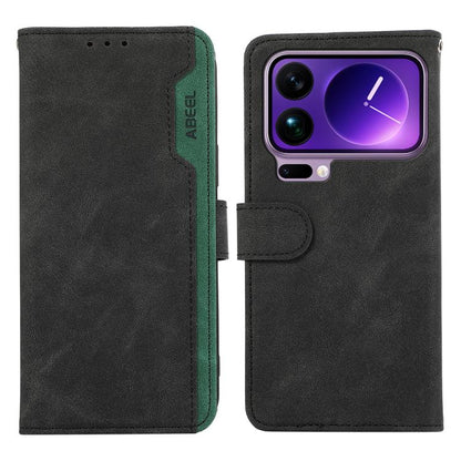 ABEEL Color Block Magnetic RFID Leather Phone Case, For Xiaomi 17 Pro Max, For Xiaomi 17 Pro, For Xiaomi 17, For Xiaomi 15T Pro 5G