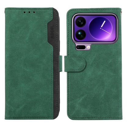 ABEEL Color Block Magnetic RFID Leather Phone Case, For Xiaomi 17 Pro Max, For Xiaomi 17 Pro, For Xiaomi 17, For Xiaomi 15T Pro 5G