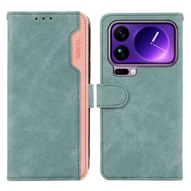 ABEEL Color Block Magnetic RFID Leather Phone Case, For Xiaomi 17 Pro Max, For Xiaomi 17 Pro, For Xiaomi 17, For Xiaomi 15T Pro 5G