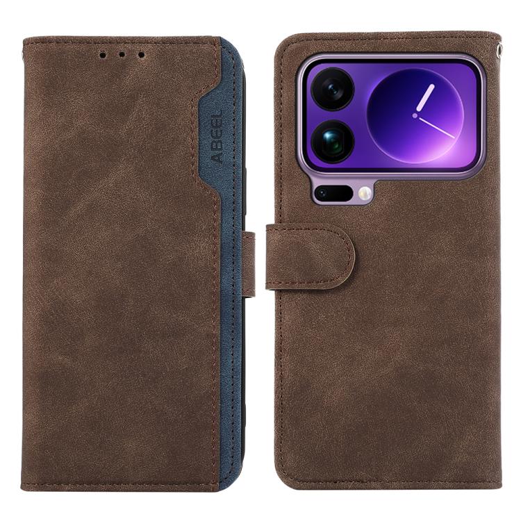 ABEEL Color Block Magnetic RFID Leather Phone Case, For Xiaomi 17 Pro Max, For Xiaomi 17 Pro, For Xiaomi 17, For Xiaomi 15T Pro 5G