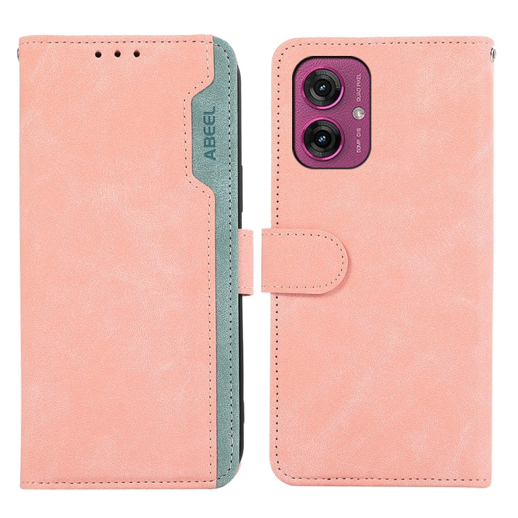ABEEL Color Block Magnetic RFID Leather Phone Case, For Motorola Moto G55 5G, For Motorola Edge 50 5G Global