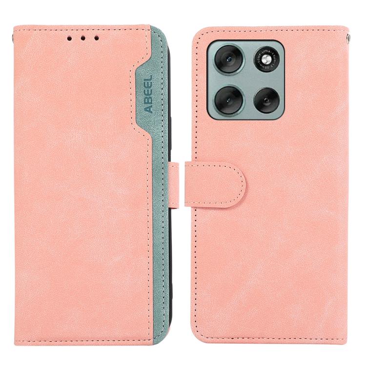 ABEEL Color Block Magnetic RFID Leather Phone Case, For Motorola Moto G86 Power, For Motorola Moto G86 5G, For Motorola Moto G56 5G, For Motorola Edge 60 Fusion