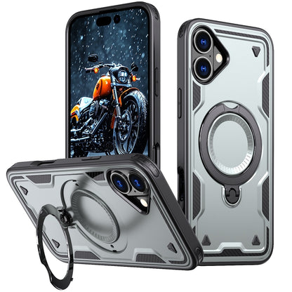 PC Hybrid TPU Armor MagSafe Ring Holder Phone Case, For iPhone 16 Apple Accessories engpc-4871 iPhone 16 - APEXEL INDIA - Mobile Lens - Mobile Camera Lens - Cellphone Accessories - Phone Lens - Smartphone Lens