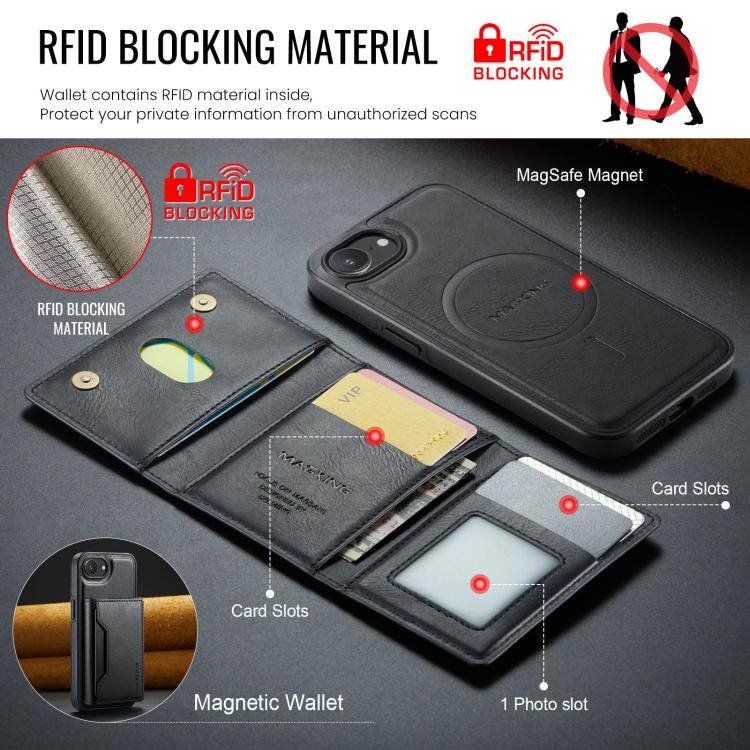 DG.MING MAGKING-K2 Series MagSafe RFID Card Bag Detachable Phone Case, For iPhone 16e, For iPhone 16 Pro Max, For iPhone 16 Pro, For iPhone 16 Plus Apple Accessories engdg-4905 iPhone 16e - DG.MING - Mobile Lens - Mobile Camera Lens - Cellphone Accessories - Phone Lens - Smartphone Lens