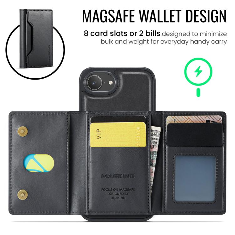 DG.MING MAGKING-K2 Series MagSafe RFID Card Bag Detachable Phone Case, For iPhone 16e, For iPhone 16 Pro Max, For iPhone 16 Pro, For iPhone 16 Plus Apple Accessories engdg-4905 iPhone 16e - DG.MING - Mobile Lens - Mobile Camera Lens - Cellphone Accessories - Phone Lens - Smartphone Lens