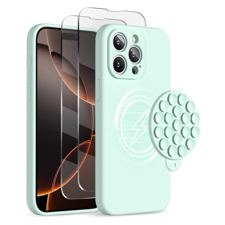 Silicone Suction Cup MagSafe Phone Case with Screen Film, For iPhone 16 Pro Max, For iPhone 16 Pro, For iPhone 16 Plus Apple Accessories engsil4914 iPhone 16 Pro Max - APEXEL INDIA - Mobile Lens - Mobile Camera Lens - Cellphone Accessories - Phone Lens - Smartphone Lens