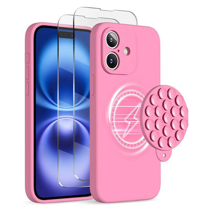Silicone Suction Cup MagSafe Phone Case with Screen Film, For iPhone 16, For iPhone 15 Pro Max, For iPhone 15 Pro Apple Accessories engsil4920 iPhone 16 - APEXEL INDIA - Mobile Lens - Mobile Camera Lens - Cellphone Accessories - Phone Lens - Smartphone Lens
