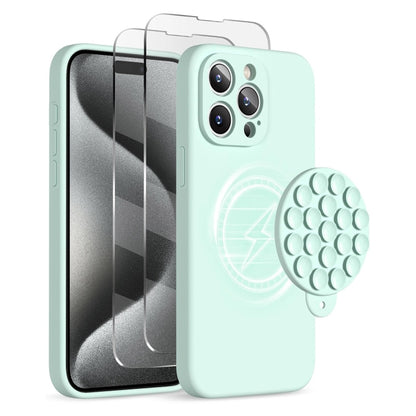 Silicone Suction Cup MagSafe Phone Case with Screen Film, For iPhone 16, For iPhone 15 Pro Max, For iPhone 15 Pro Apple Accessories engsil4920 iPhone 16 - APEXEL INDIA - Mobile Lens - Mobile Camera Lens - Cellphone Accessories - Phone Lens - Smartphone Lens